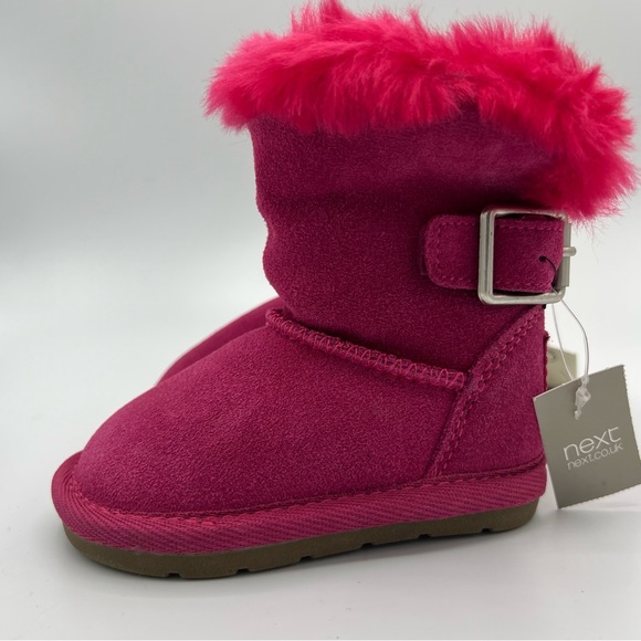 NEXT Kid's Babies Warm Winter Boots Pink UK size 3, US 4 - Picture 3 of 14
